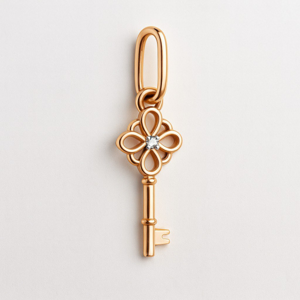 Подвеска из красного золота с бриллиантом